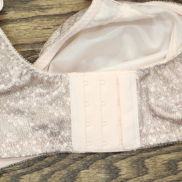 NWT Bali Woman's Double Support Wire-Free Bra 3820 Pink Chic Lace Print 38C - Picture 11 of 12